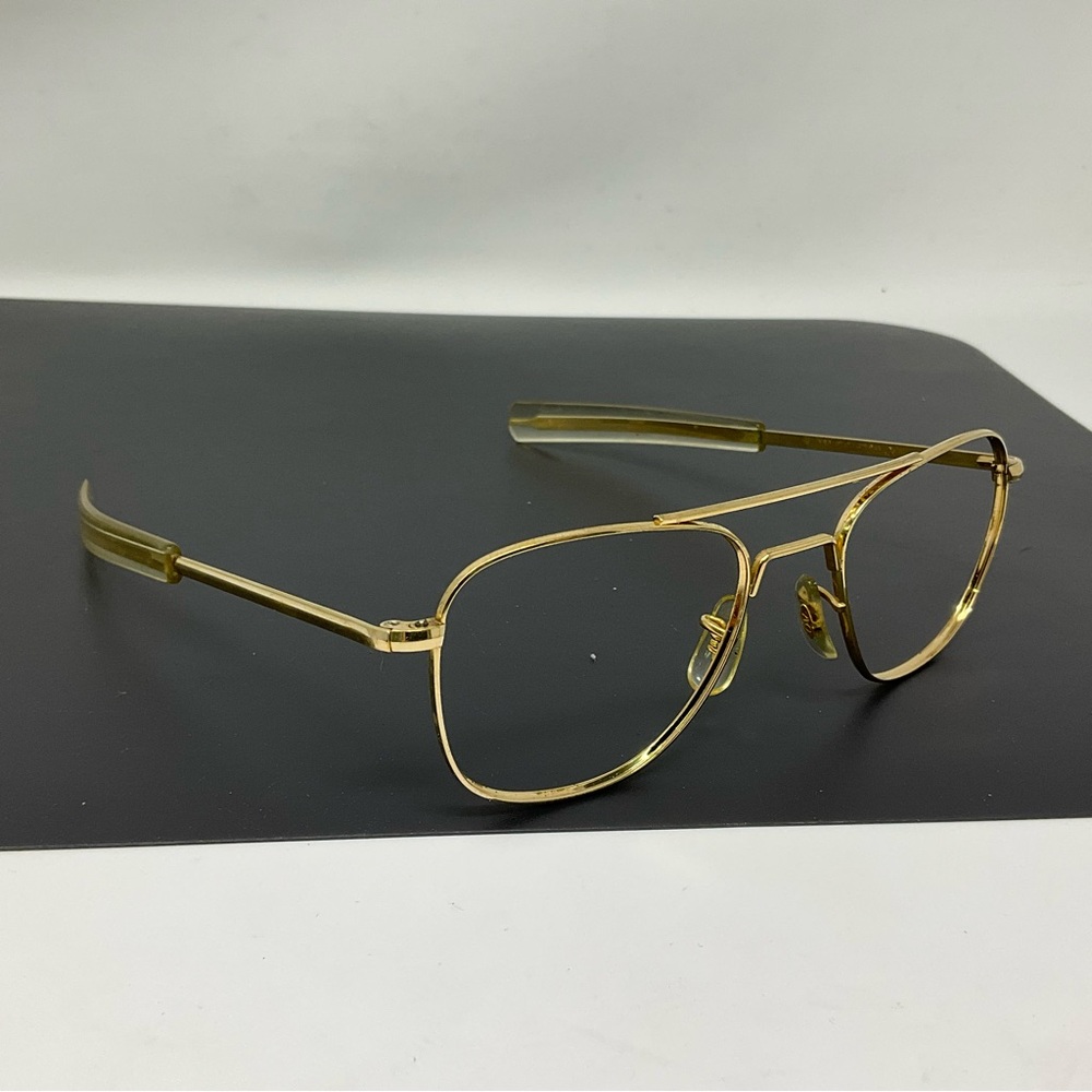 American Optical Pilot gold Sunglasses eyeglasses frame only no lenses 52mm USA